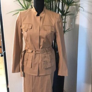 Khaki Skirt Suit